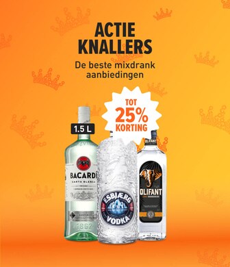 Actieknallers: sterke dranken met korting tot 25%
